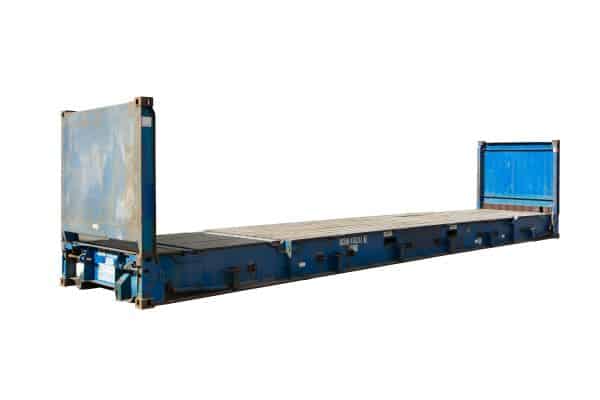 40 Fuß Flat Rack mit aufgestellten Ends
