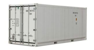 Isoliercontainer mit geschlossenen Türen