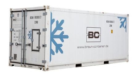 Kühlcontainer in RAL9010 Reinweiß