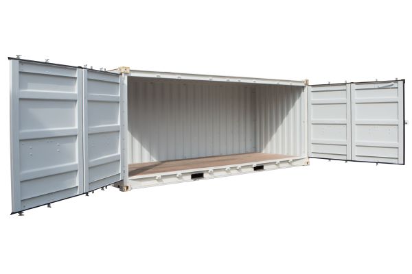 Open Side Container mit geöffneten Türen