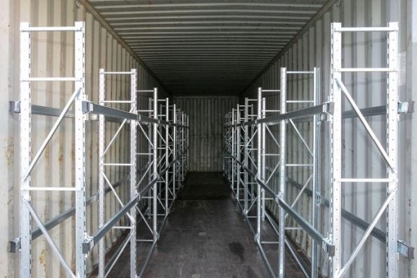 Container Regale mieten & kaufen 8 Reifenregale in Container montiert
