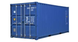 Seecontainer 20ft in RAL 5010 Enzianblau