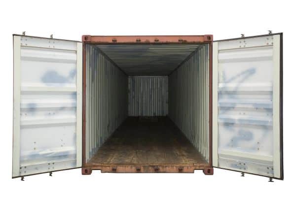 Gebrauchte Container kaufen 3 Container gebraucht mit geöffneten Türen
