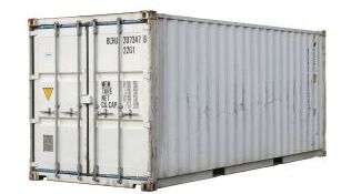 gebrauchter Container in weiß