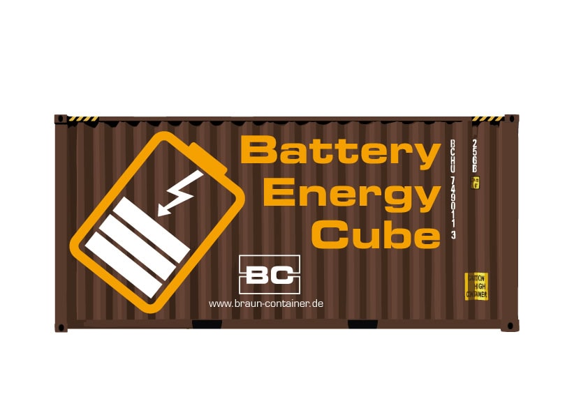 Battery Charge Container Logo von Braun Container