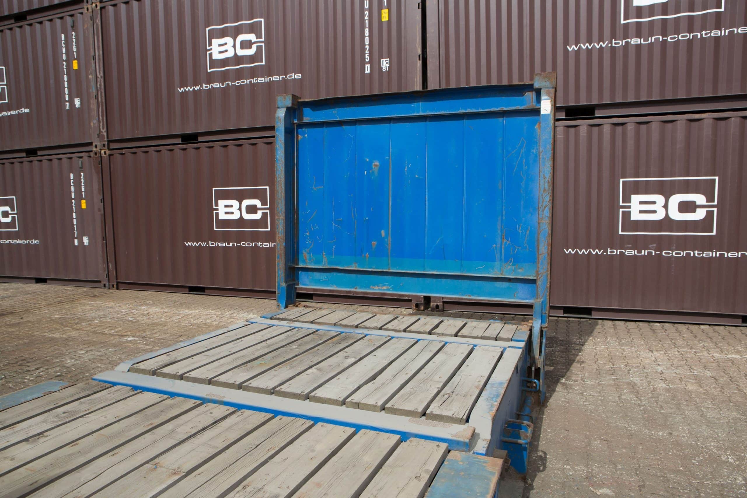 40 Fuß Flatrack Container Detailaufnahme
